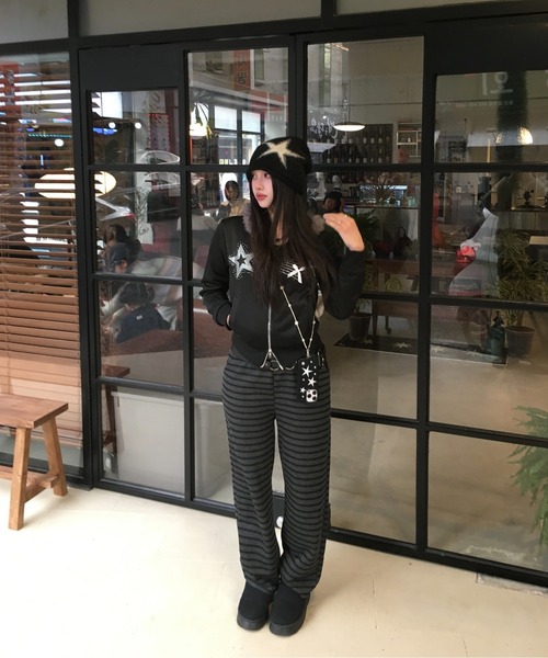 パーカー ファー付きY2Kダブルジップアップパーカー レディース