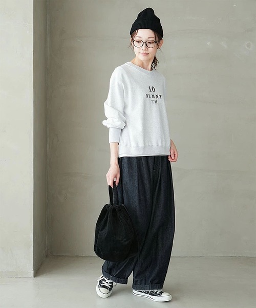 【SOLAMONAT】24AW SMA-FW-10TH ふわりと裏毛ステンシル10THロゴスウェット長袖スウェット SOLAMONAT｜【SALE 30%OFF】ふわりと裏毛ステンシル10THロゴスウェット
