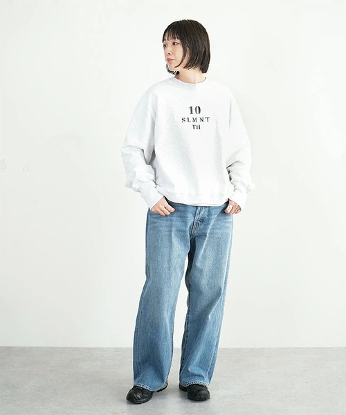 【SOLAMONAT】24AW SMA-FW-10TH ふわりと裏毛ステンシル10THロゴスウェット長袖スウェット SOLAMONAT｜【SALE 30%OFF】ふわりと裏毛ステンシル10THロゴスウェット