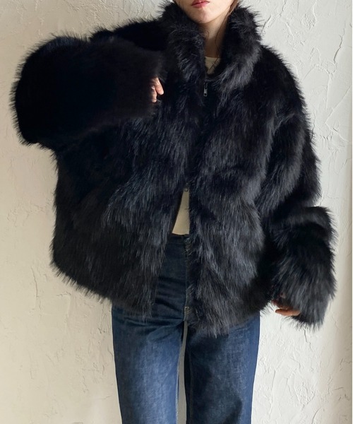 She's Closet コート アウター スタンドカラーミドル丈ダブルジップ