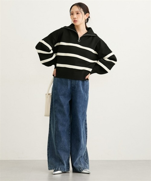 passport ニット　24fw 即完 ニッセン（nissen） ニット セーター ハーフジップスポンジニット