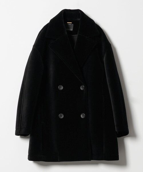 ★ばなな★新品タグ付き＜conte＞ベルベット ボンディング Pコート conte ピーコート pコート 「conte」ベルベット ボンディング Pコート