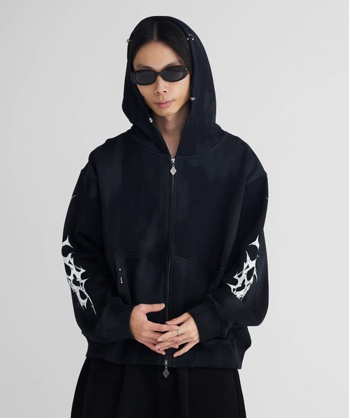 SUPPLIER（サプライヤー） パーカー Tribal Bones Pierced Zip Hoodie