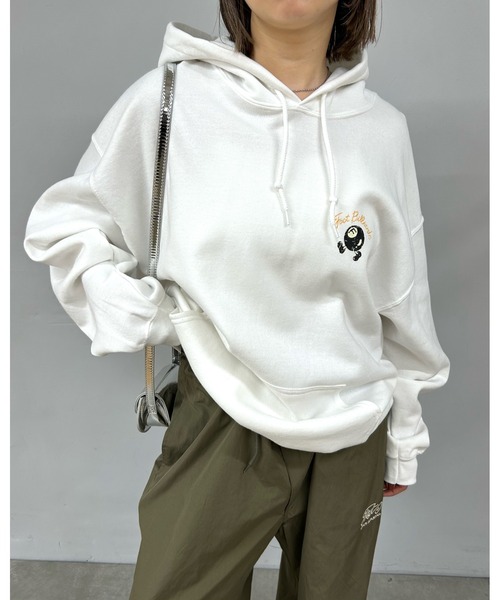 「WHO'S WHO gallery」 プルオーバーパーカー LARGE ブラック レディース_画像2