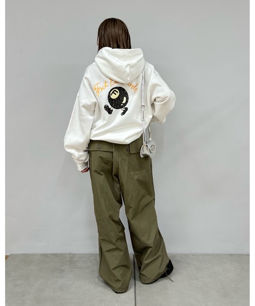 「WHO'S WHO gallery」 プルオーバーパーカー LARGE ブラック レディース_画像3