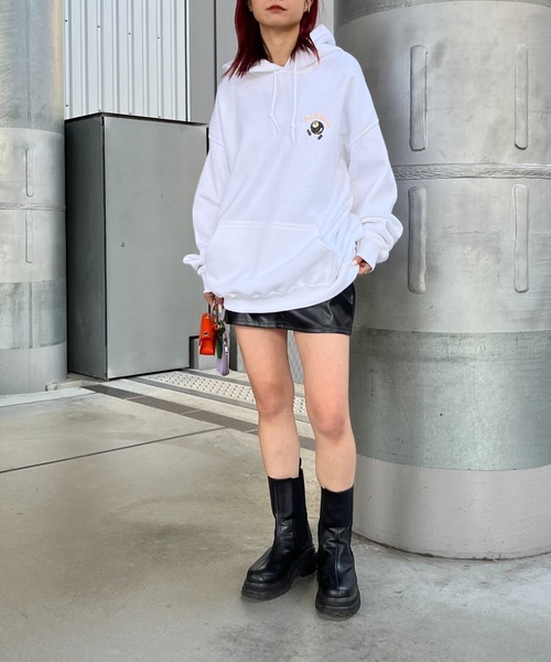 「WHO'S WHO gallery」 プルオーバーパーカー LARGE ブラック レディース_画像6