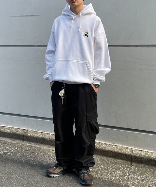 「WHO'S WHO gallery」 プルオーバーパーカー LARGE ブラック レディース_画像8