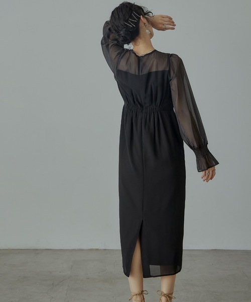 「niana」 長袖ワンピース S モカ レディース_画像6