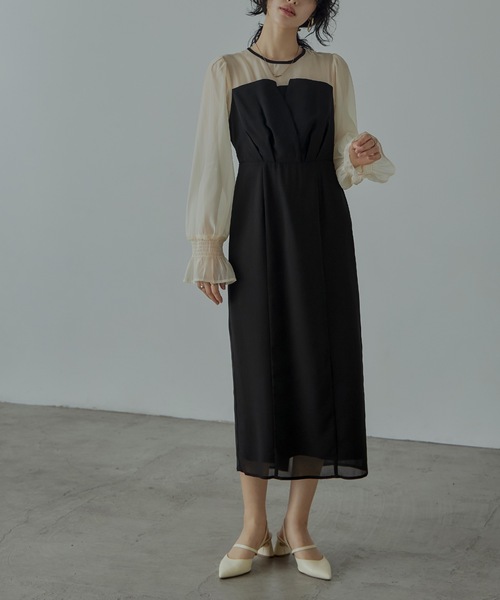 「niana」 長袖ワンピース S モカ レディース_画像8