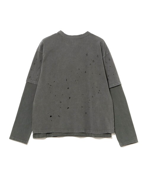 BEAMS（ビームス） tシャツ レイヤード ダメージ Tシャツ メンズ