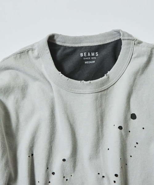 BEAMS（ビームス） tシャツ レイヤード ダメージ Tシャツ メンズ