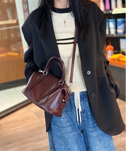 ボストンバッグ 「 NiiNa / ニーナ 」高品質レザー2WAYミニボストン