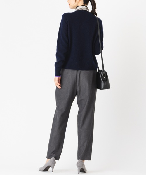 カーディガン ふんわりバイカラーカーディガン カシミヤ100％ カーデ