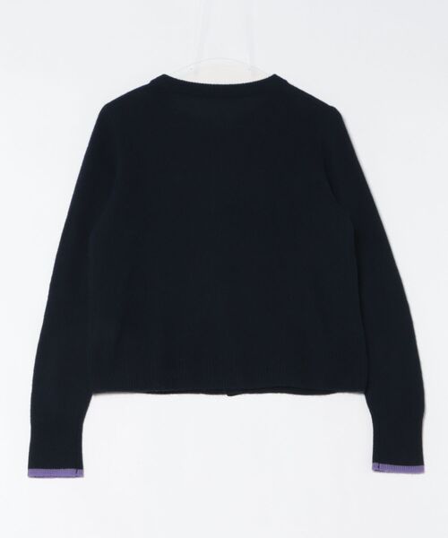 カーディガン ふんわりバイカラーカーディガン カシミヤ100％ カーデ