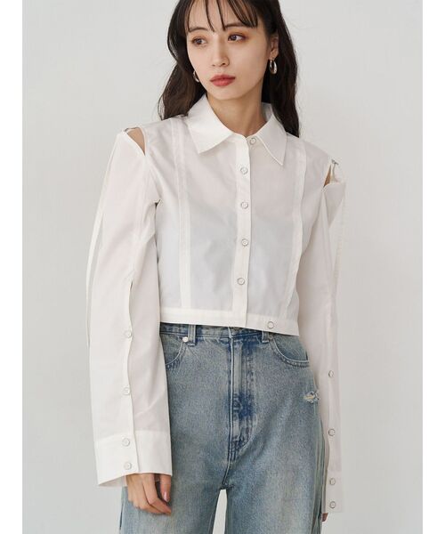 MURUA シャツ MURUA（ムルーア） ブラウス シャツ 2WAYギャザーシャツ レディース