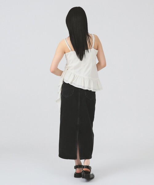 専用　Lee × Ray BEAMS / 別注　ブラックデニムサロペットスカート Ray BEAMS（レイ ビームス） デニムスカート Lee / STANDARD WARDROBE