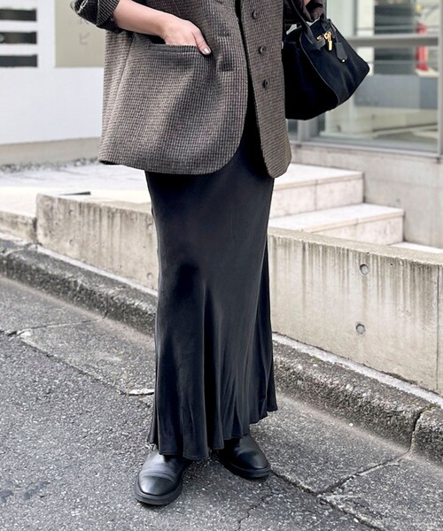 【NEW】セカンドノーリーズ（2nd NOLLEY’S）/ウォッシャブルフィブリルサテンバイヤススカート NOLLEY'S（ノーリーズ） スカート ウォッシャブルフィブリルサテン