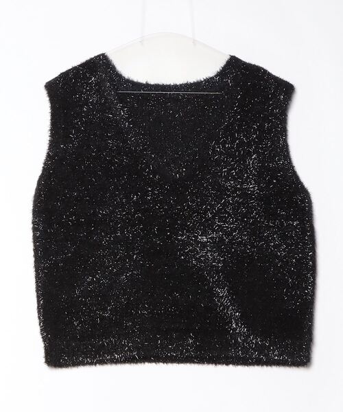 「Shelly island」 ニットベスト FREE ブラック レディース_画像2