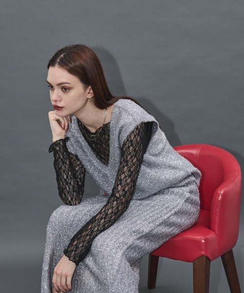 「Shelly island」 ニットベスト FREE ブラック レディース_画像6