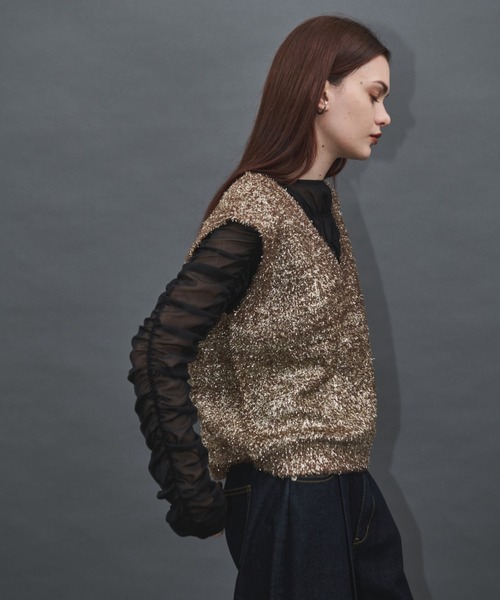 「Shelly island」 ニットベスト FREE ブラック レディース_画像7