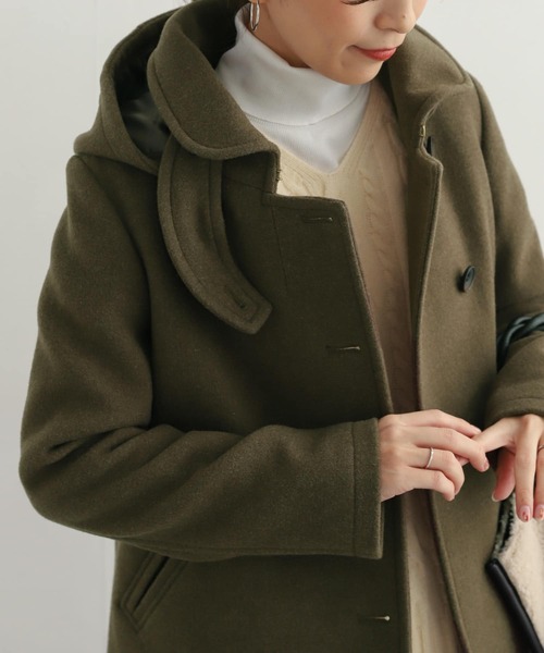 「URBAN RESEARCH DOORS」 ピーコート SMALL カーキ レディース_画像2