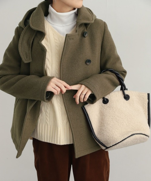 「URBAN RESEARCH DOORS」 ピーコート SMALL カーキ レディース_画像6