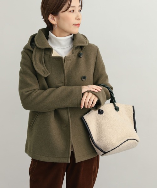 「URBAN RESEARCH DOORS」 ピーコート SMALL カーキ レディース_画像7