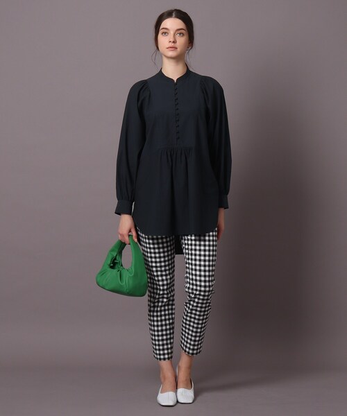 「DRESSTERIOR」 長袖ブラウス 36 グレー レディース_画像4