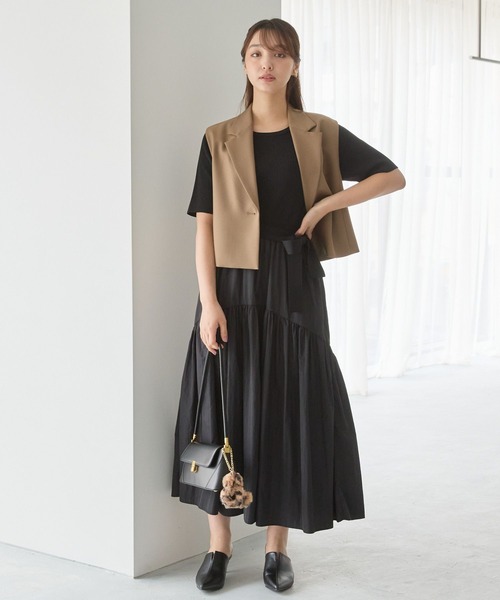 「Andemiu」 ベスト FREE ブラウン レディース_画像2