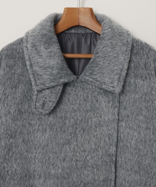 「andme」 「alma design」ステンカラーコート L チャコールグレー レディース_画像4