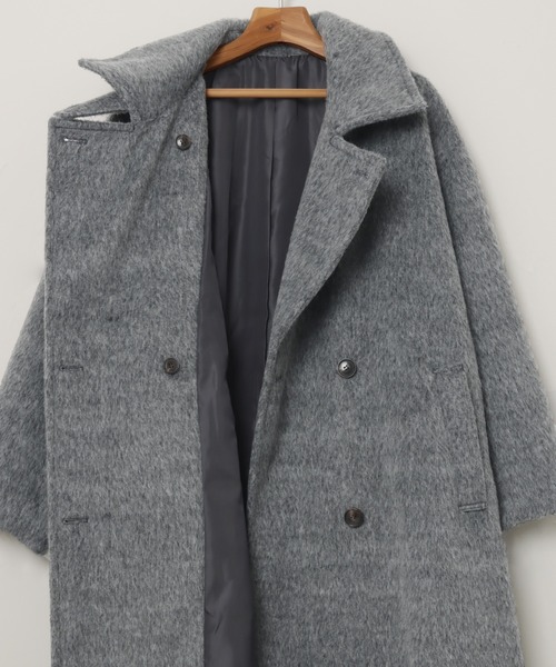 「andme」 「alma design」ステンカラーコート L チャコールグレー レディース_画像9