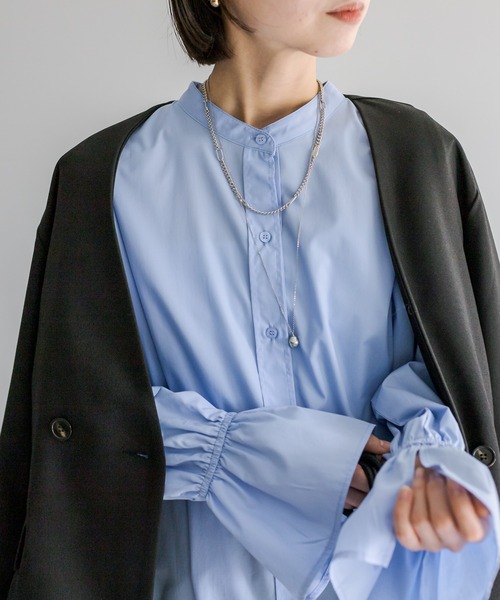 「mystic」 ノーカラージャケット 1 グレー レディース_画像3