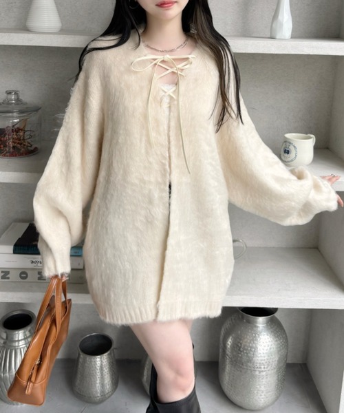 「Ada.」 ニットカーディガン FREE アイボリー レディース_画像5