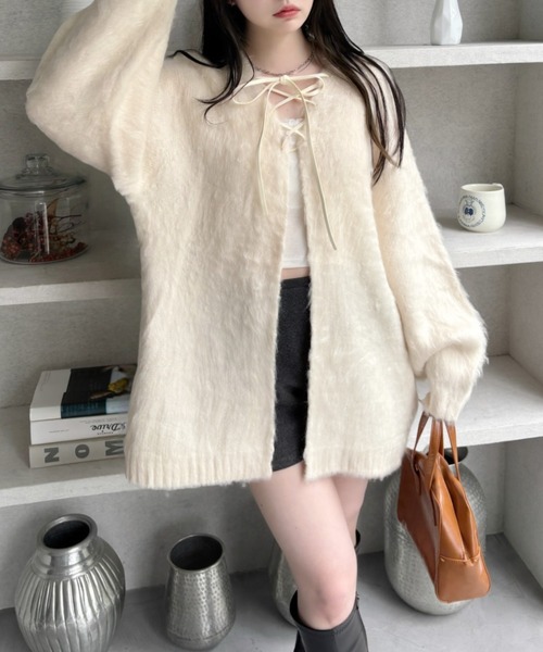 「Ada.」 ニットカーディガン FREE アイボリー レディース_画像7