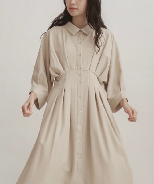 「moi tytto」 シャツワンピース MEDIUM チャコールグレー レディース_画像7