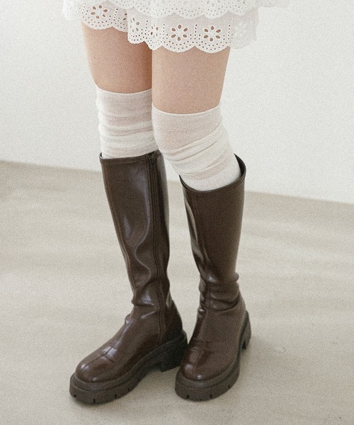 「Heather」 ロングブーツ L ブラウン レディース_画像2