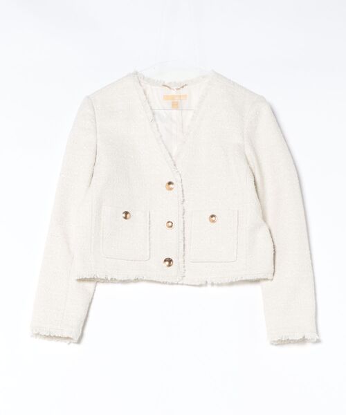 【タグ付き新品】MICHAEL KORS ツイード　カラーレス　ジャケット MICHAEL KORS（マイケルコース） ジャケット ノーカラージャケット