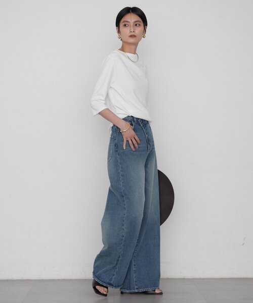 tシャツ ドレープカットソー レディースの画像