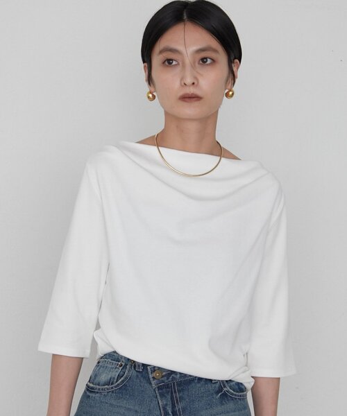 tシャツ ドレープカットソー レディースの画像