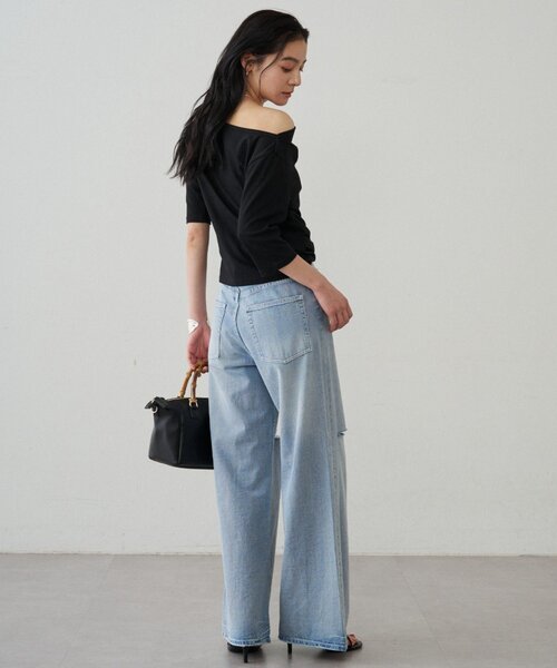 tシャツ ドレープカットソー レディースの画像