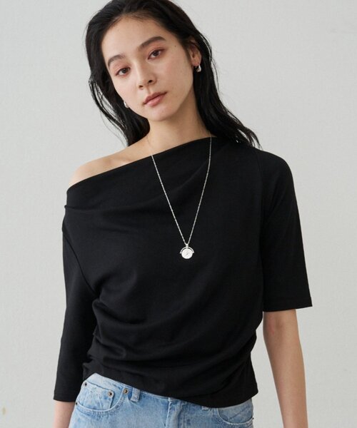 tシャツ ドレープカットソー レディースの画像