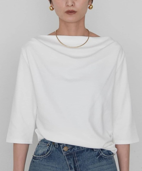 ラウンジドレス　 loungedress カットソー　白　ホワイト　デザイン　個性　もこもこ　ふんわり Loungedress（ラウンジドレス） tシャツ ドレープカットソー