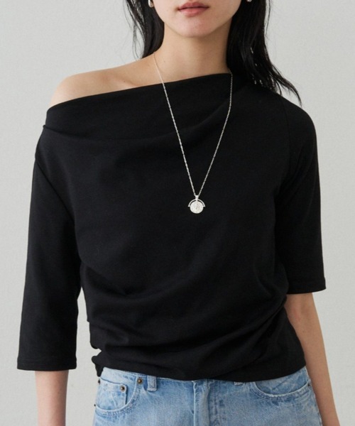 tシャツ ドレープカットソー レディースの画像