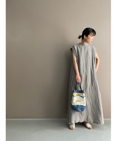 「BEARDSLEY」 ノースリーブワンピース 0 グレー レディースの画像