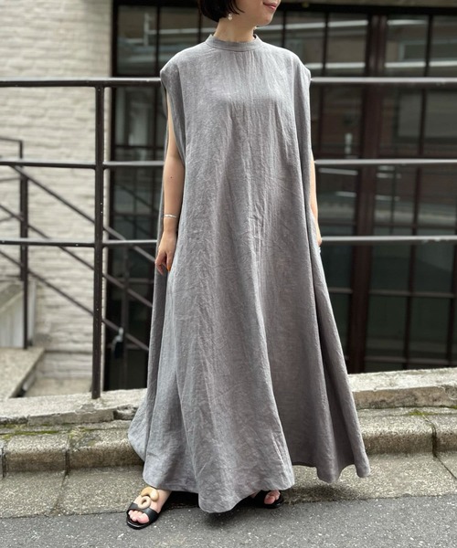 「BEARDSLEY」 ノースリーブワンピース 0 グレー レディースの画像