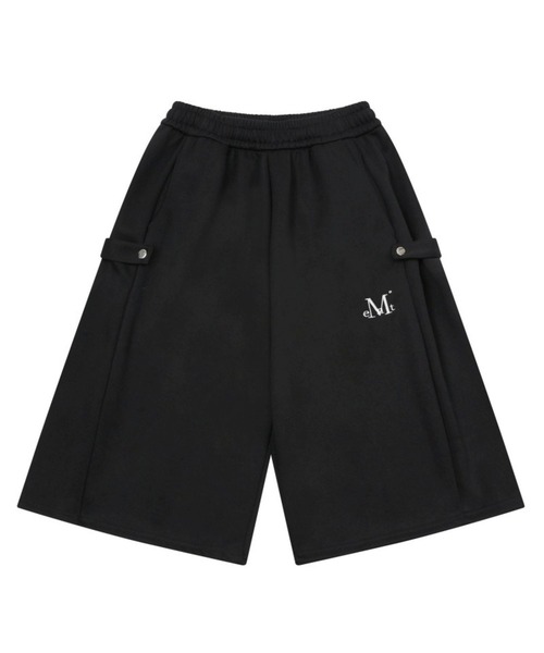 MUCENT ムセント ハーフパンツ ブラック フリーサイズ MUCENT（ムセント） ワイドパンツ スウェットパンツ ジャージ 「UNISEX
