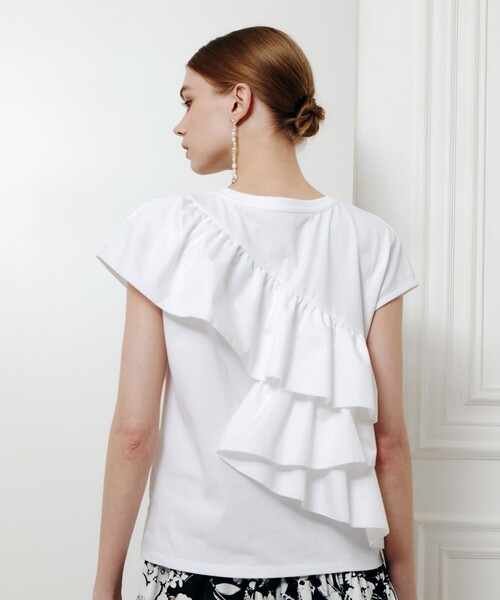 tシャツ 「LOULOU WILLOUGHBY」スパイラルフリルＴシャツ レディースの画像