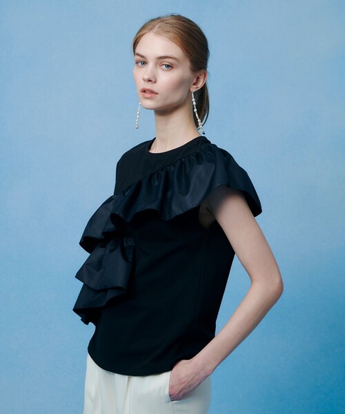 tシャツ 「LOULOU WILLOUGHBY」スパイラルフリルＴシャツ レディースの画像