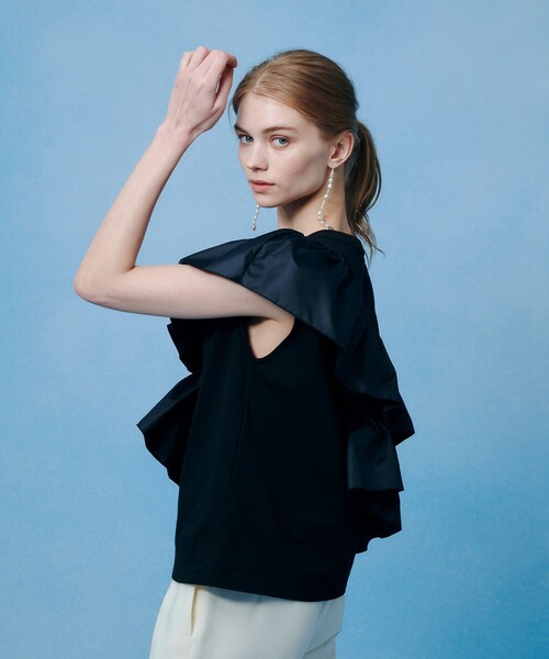tシャツ 「LOULOU WILLOUGHBY」スパイラルフリルＴシャツ レディースの画像