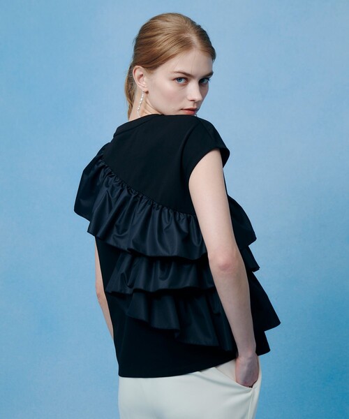 tシャツ 「LOULOU WILLOUGHBY」スパイラルフリルＴシャツ レディースの画像